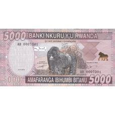 P41 Rwanda 5000 Francs Year 2014